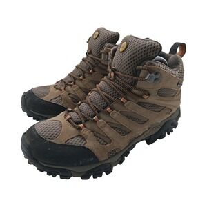 Merrell Hiking Boots Mens Size 10 Brown Suede Vibram Trail Ankle Outdoor J8823